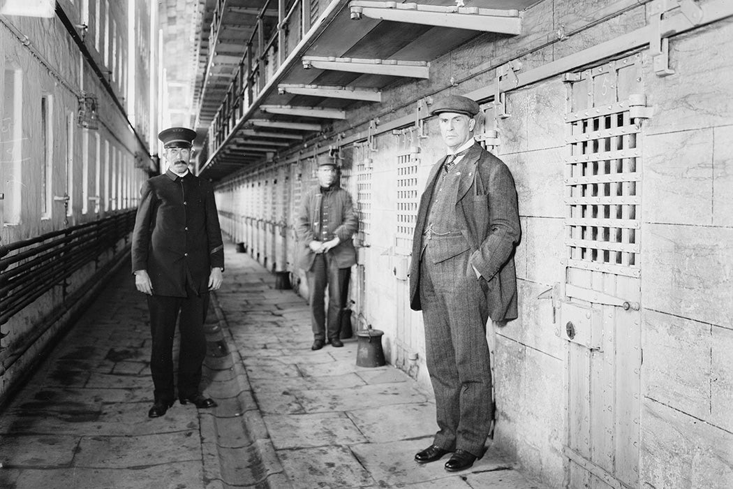Sing Sing prison, with warden T. M. Osborne and two other men, c. 1915