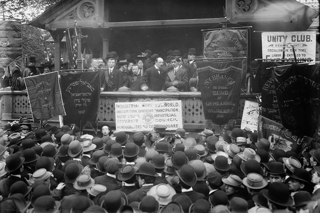 Alexander Berkman speaks at Socialist meeting in Union Square, New York, on May Day, 1908