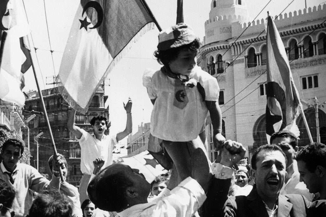 Crowds in Algiers celebrating their country's Independence Day in the city centre