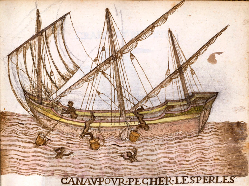 Illustration: Pearl Fishing, Margarita Island, Venezuela, 1560s-1570s.