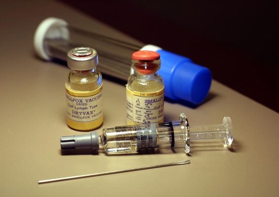 Vials of Smallpox vaccinations alongside the medical tools to administer the vaccine