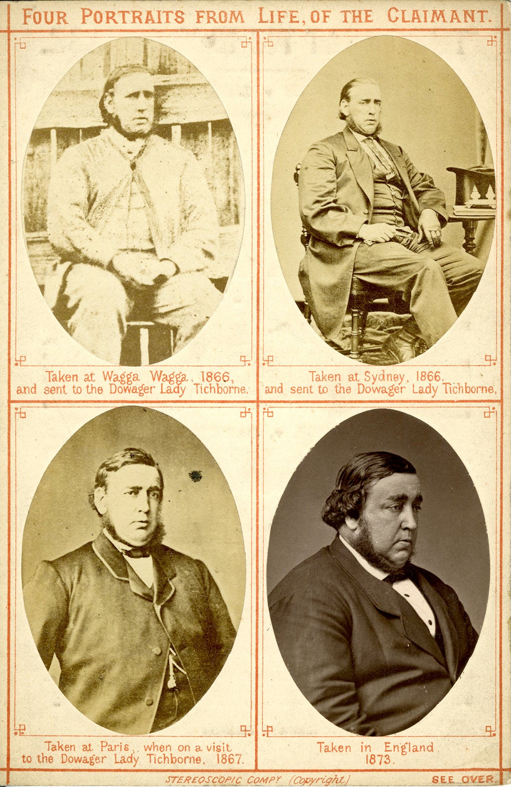 Four portraits from life, of the claimant, 1873