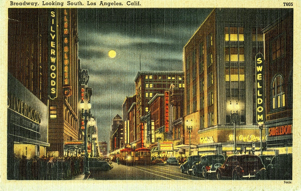 Broadway, looking south, Los Angeles, California, c. 1940