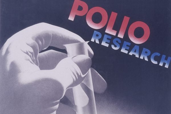 A poster advertising polio research