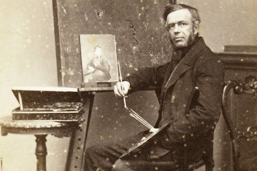 Leonard de Koningh, Self-portrait as a painter, 1864-73