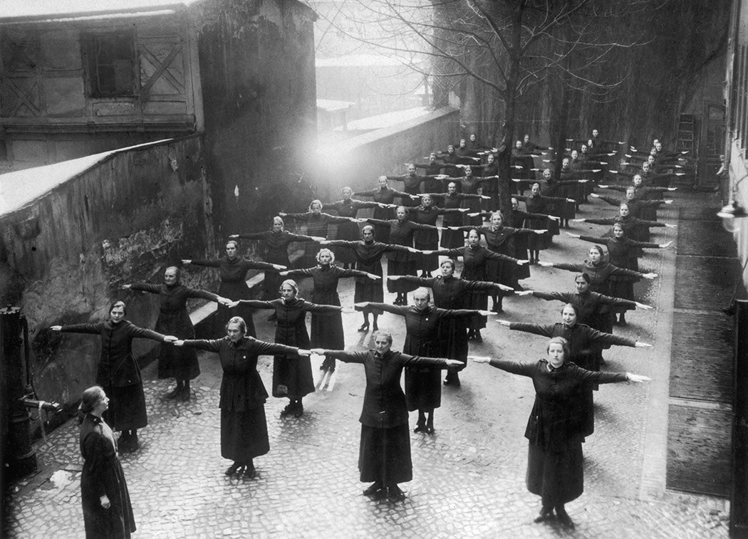 Women of the Salvation Army doing calisthenics in Germany, circa 1910.