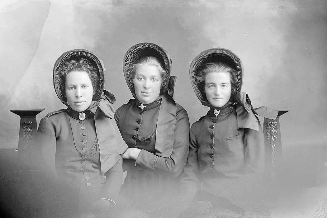 Three women in Salvation Army uniforms