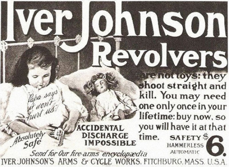 An advertisement for Iver Johnson revolvers