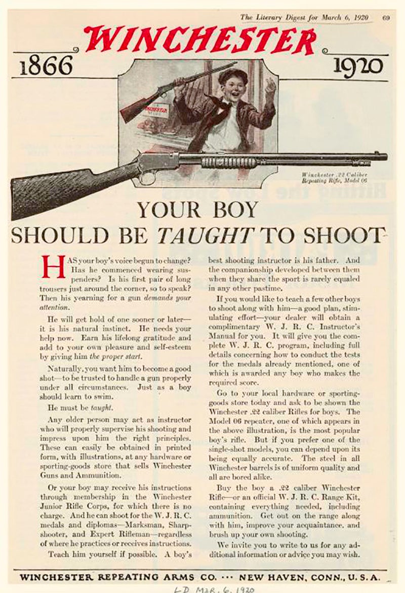 A Winchester advertisement from 1920