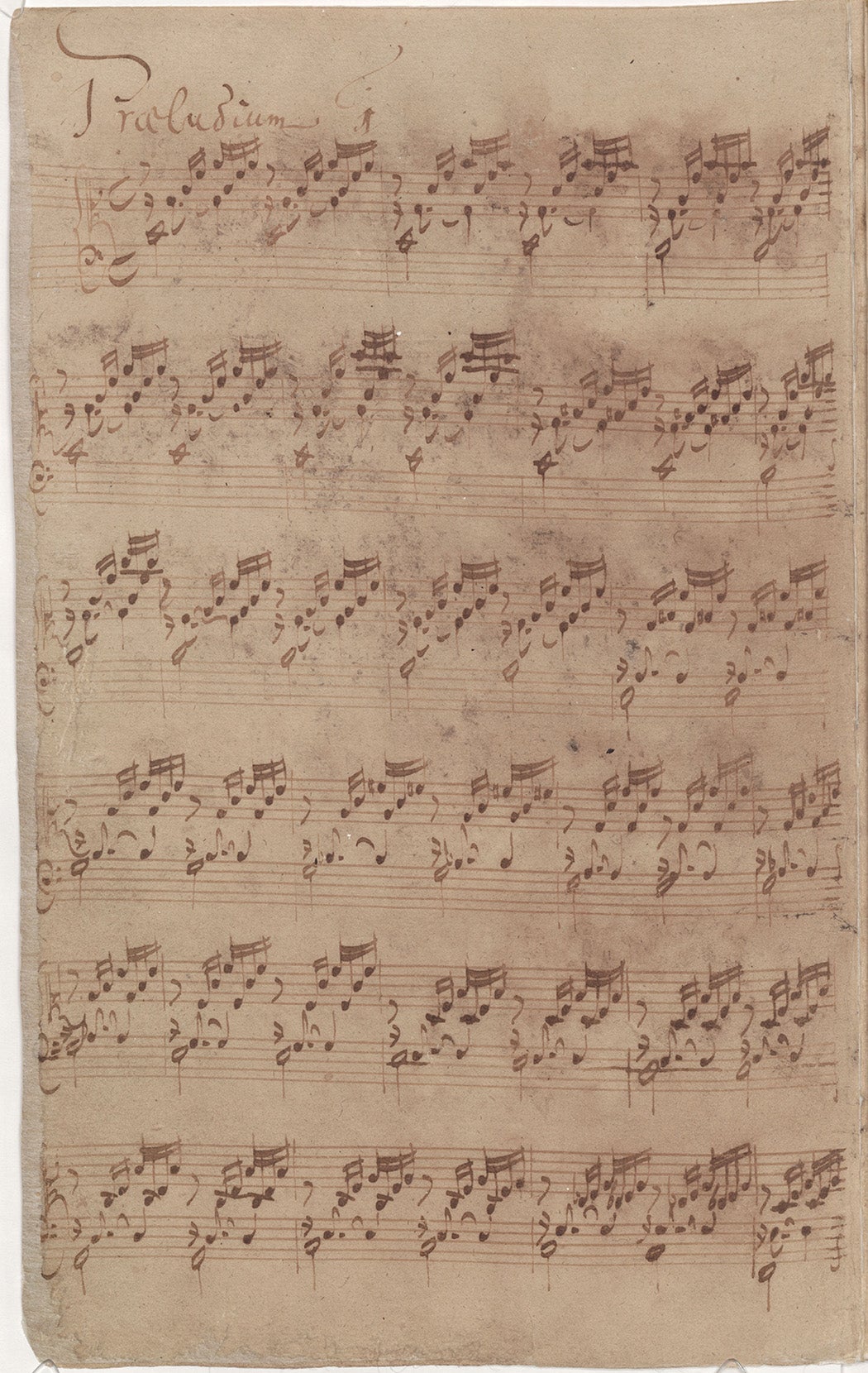 Autograph manuscript of title page of Book I of the Well-Tempered Clavier, 1722