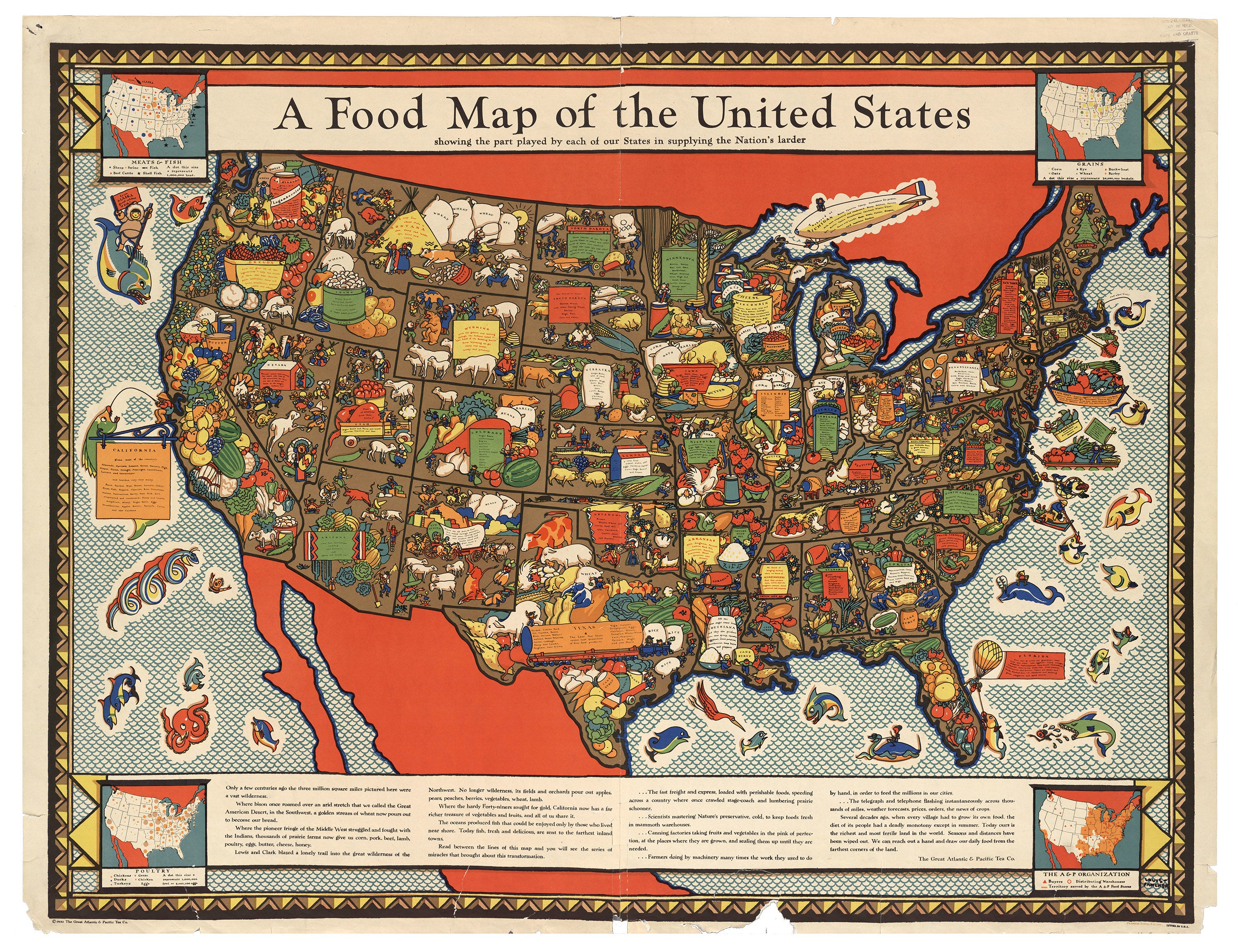 Pictorial Food Map of the United States
