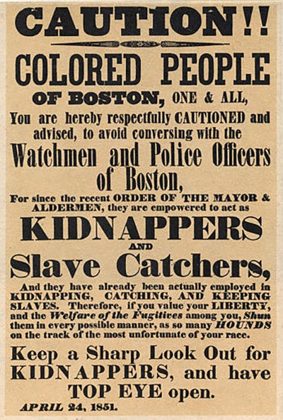 An 1851 poster warning of kidnappers