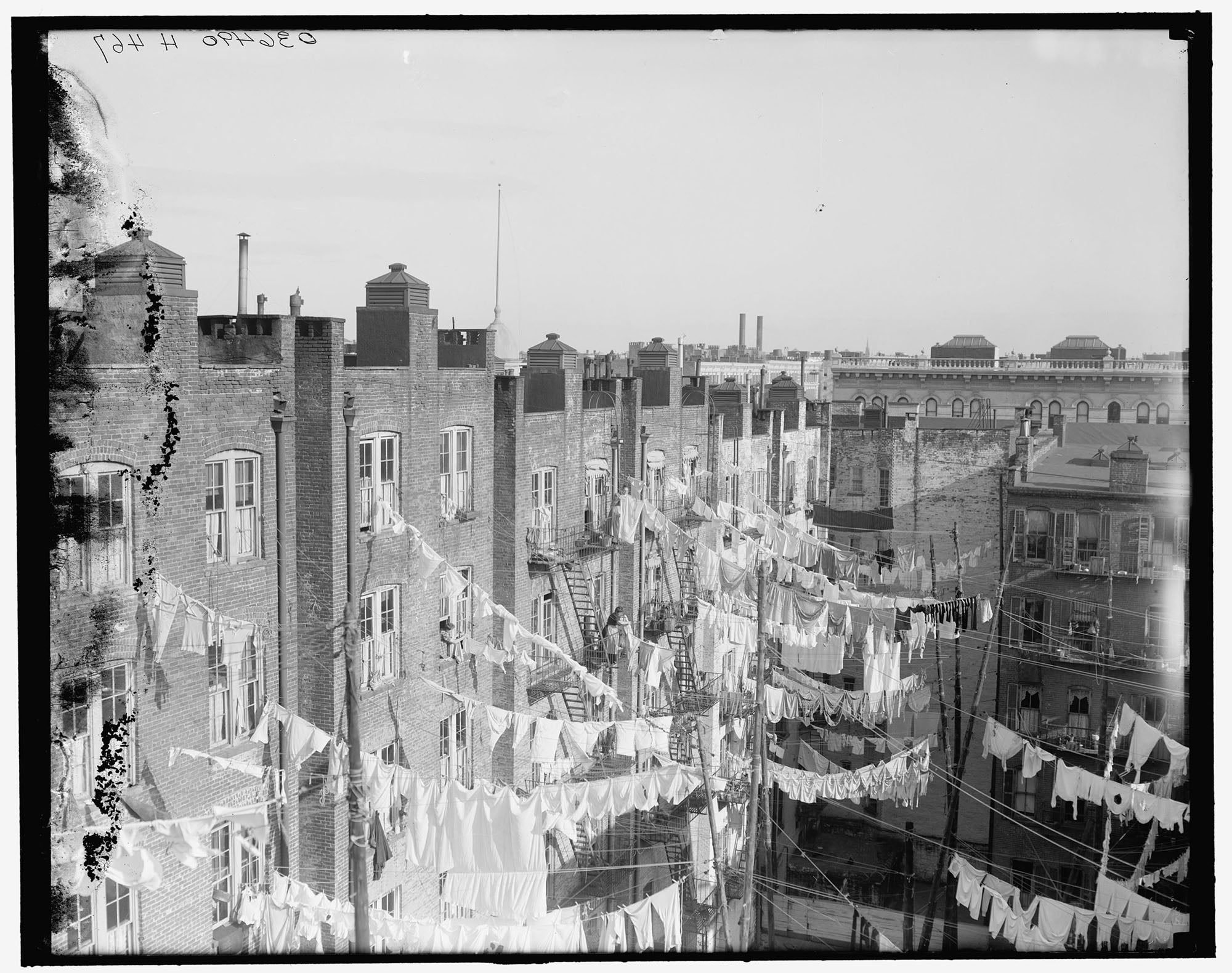 The yard of a tenement in New York City, c. 1900