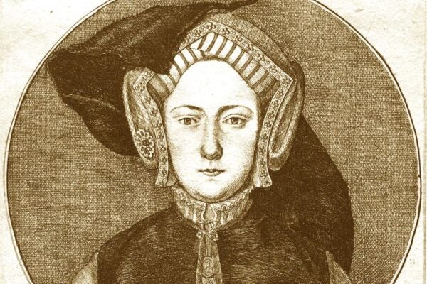 Etching of Catherine of Aragon by Wenceslaus Hollar (Bohemian, 1607-1677)