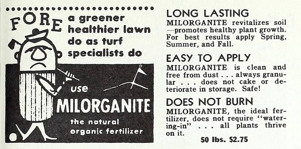 An advertisement for milorganite