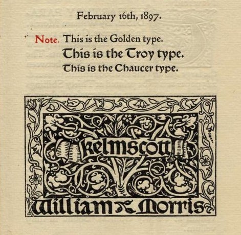 Kelmscott Press Typefaces