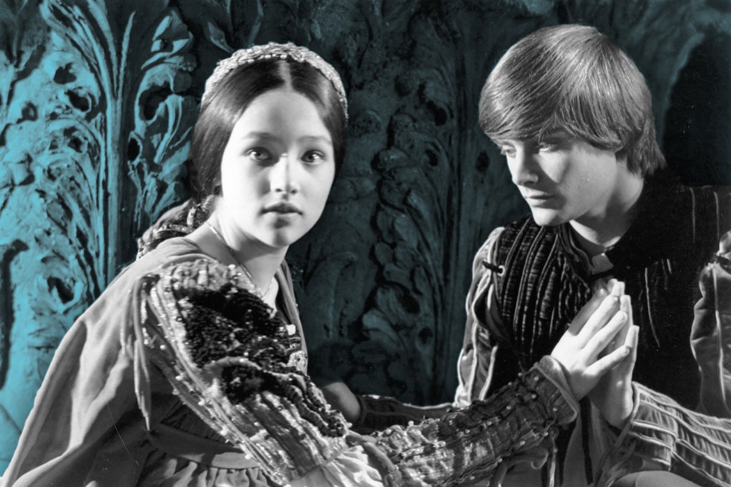 Olivia Hussey and Leonard Whiting join hands in Romeo and Juliet, 1967