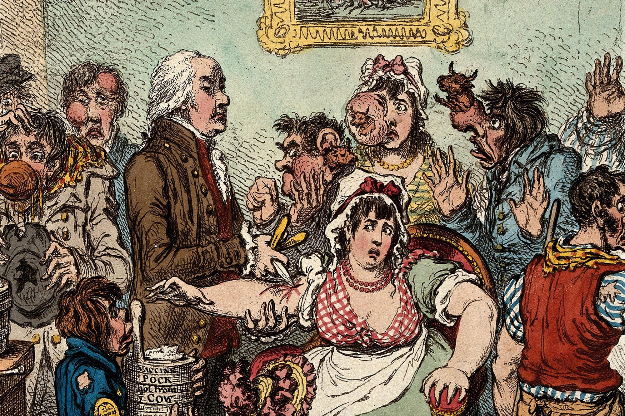 Edward Jenner among patients in the Smallpox and Inoculation Hospital at St. Pancras, 1802