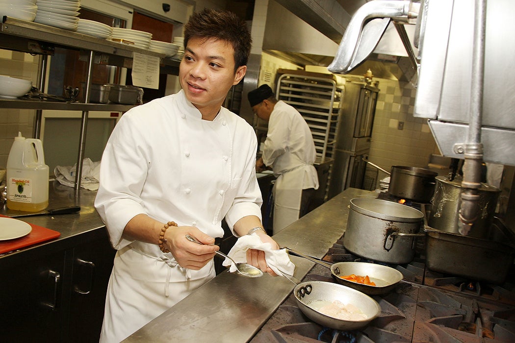 "Top Chef" winner Hung Huynh begins his stint as executive chef at Solo in the Sony building on March 10, 2008 in New York City.