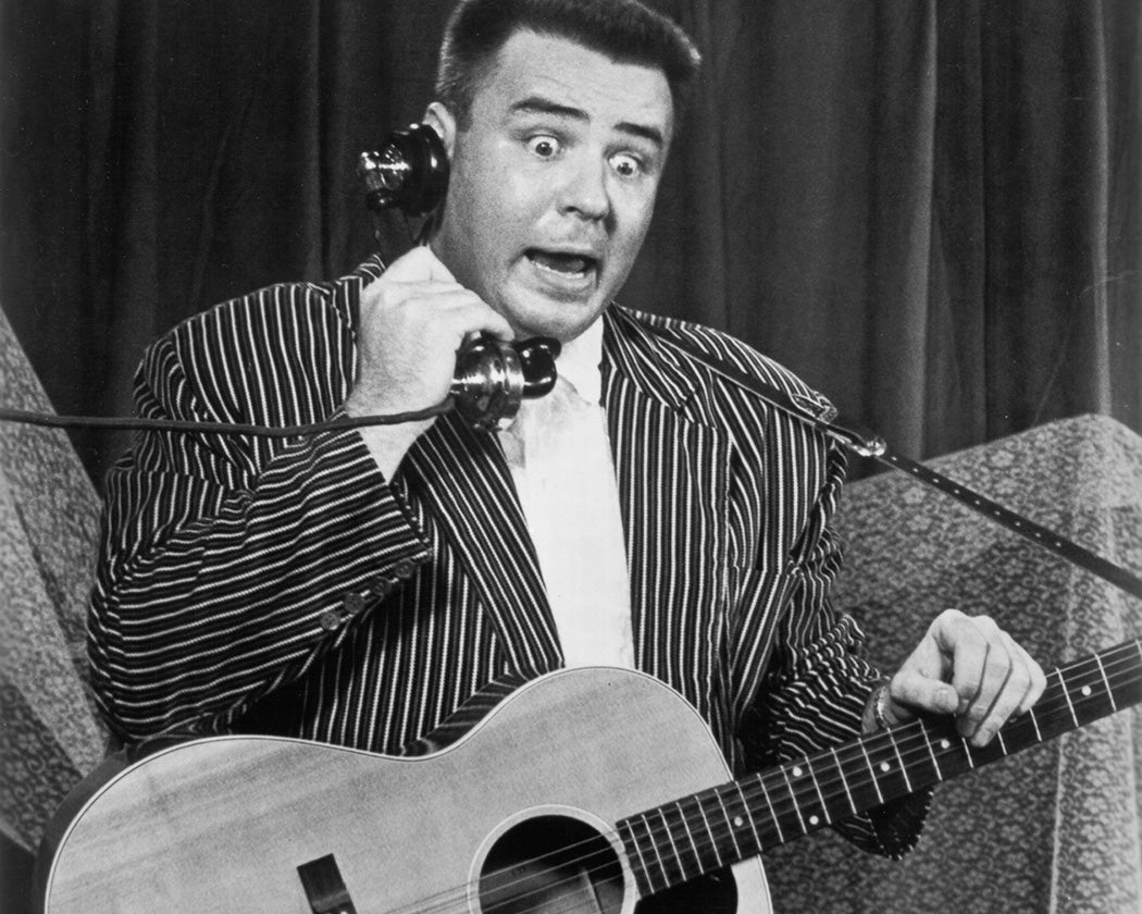 The Big Bopper performs his hit "Chantilly Lace" on stage in 1958