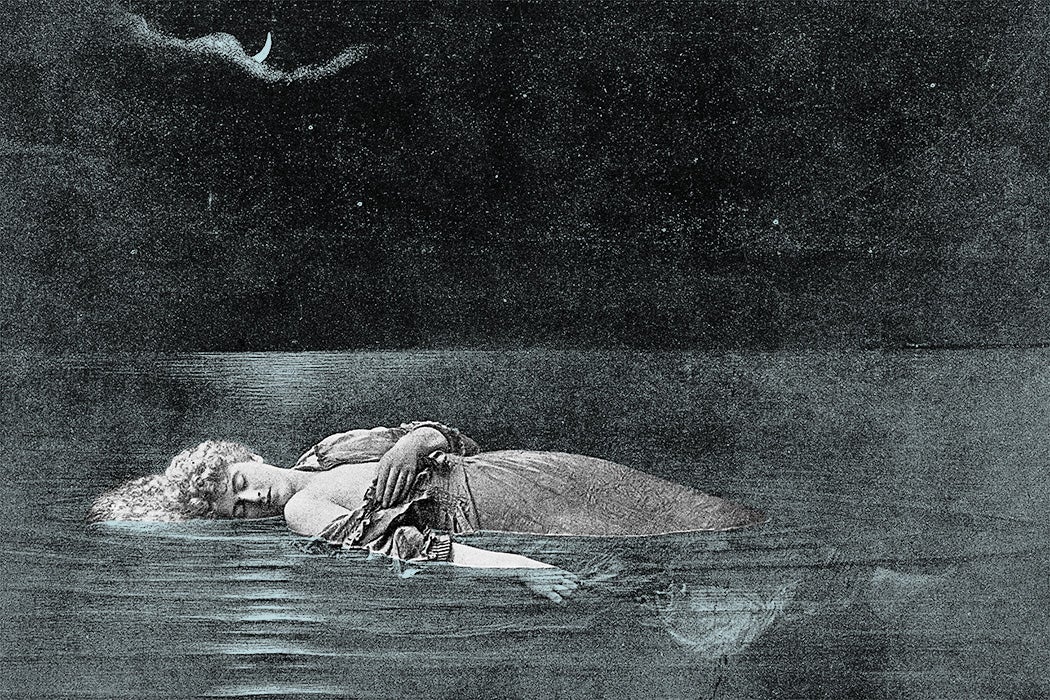 Antique illustration: Sleeping at sea