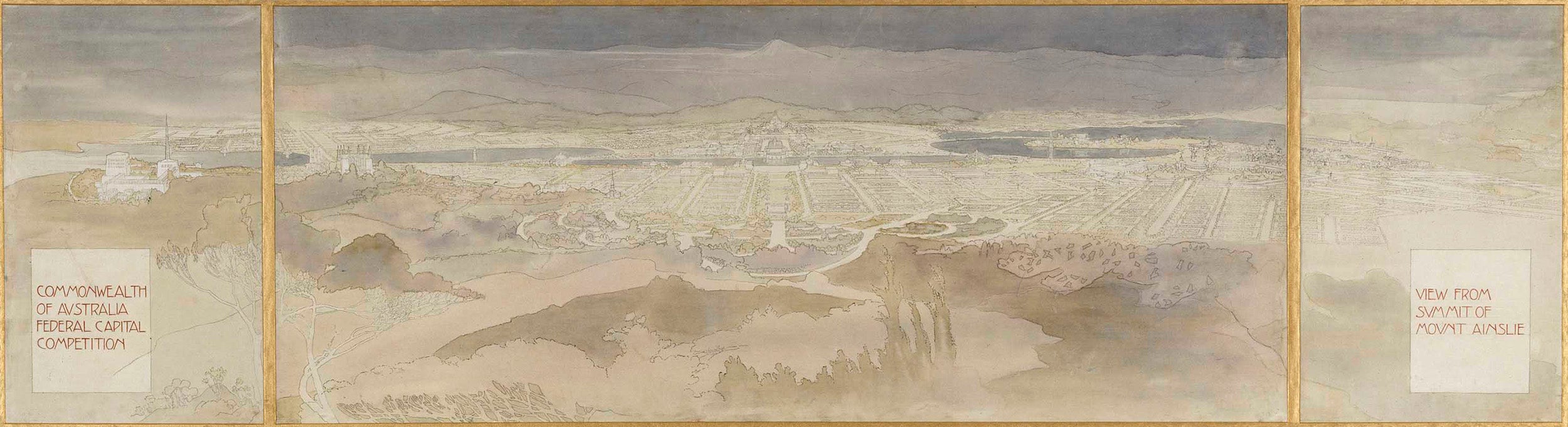Canberra plan submitted to the Canberra design competition by Walter Burley Griffin