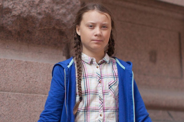 In August 2018, outside the Swedish parliament building, Greta Thunberg started a school strike for the climate.