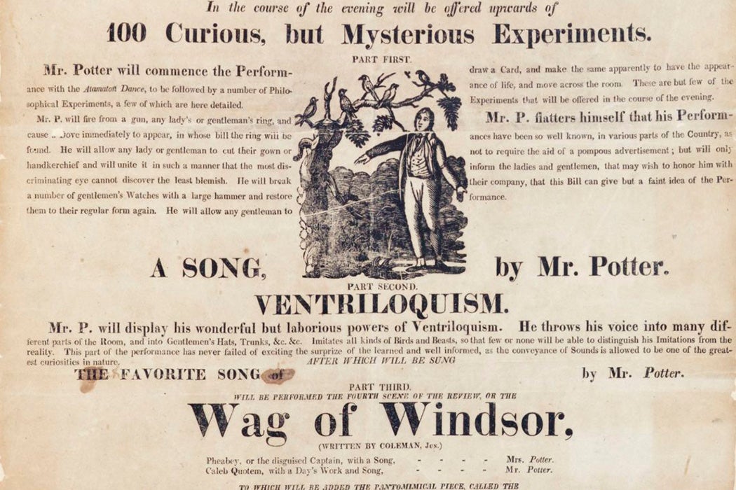 An advertisement for a performance by Richard Potter