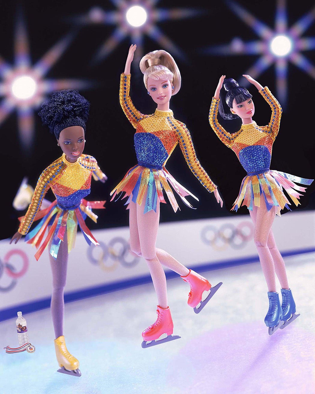 Mattel's Star Skater Barbie. The doll is advertised as an ice skater who can really twirl and skate as she performs in the Salt Lake City 2002 Olympic Winter Games.