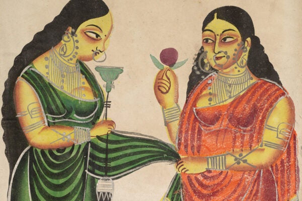 A 19th century Kalighat painting from Calcutta, India