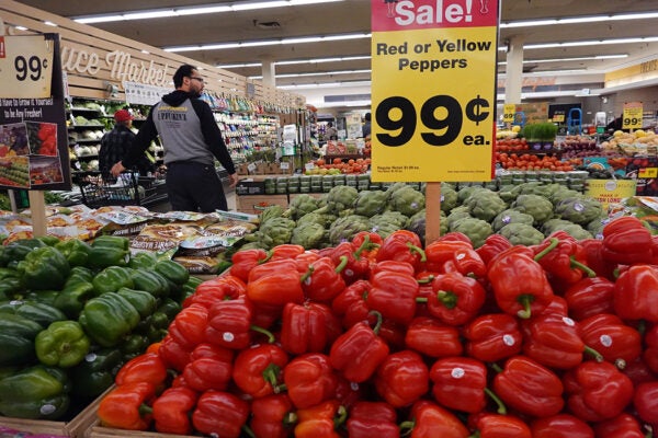 Produce is offered for sale at a grocery store on October 13, 2022 in Chicago, Illinois.