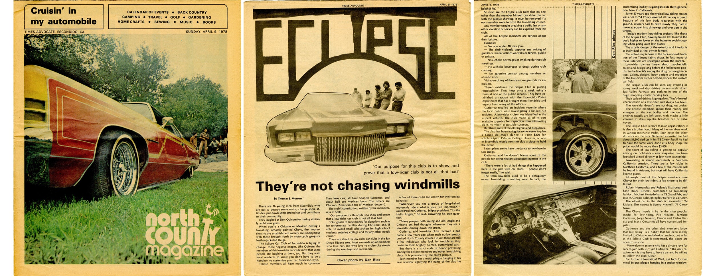 Eclipse Car Club: Newspaper article in the April 9, 1978 issue of North County magazine