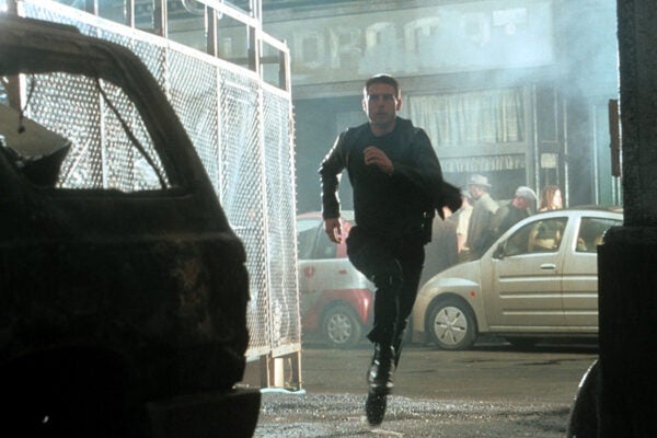 Tom Cruise runs in a scene from the film 'Minority Report', 2002