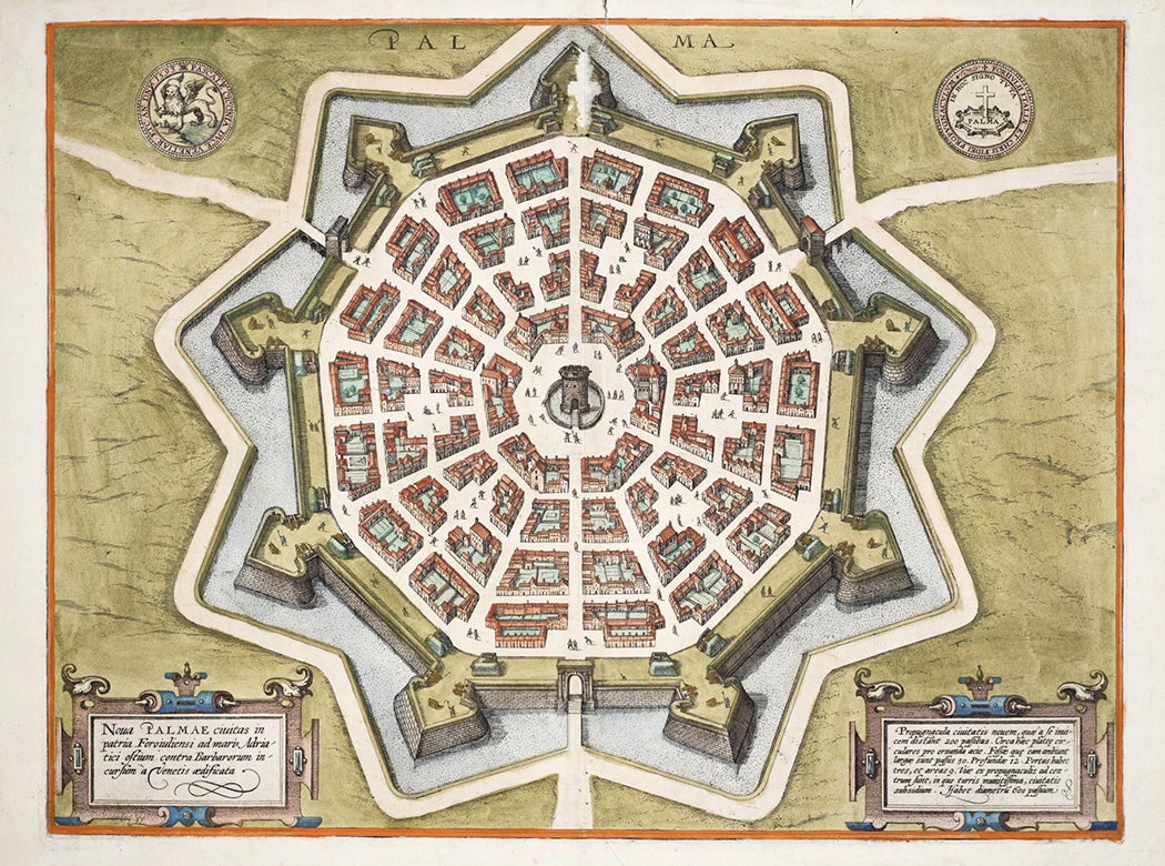 Map of Palmanova in 1593 by Joris Hoefnagel