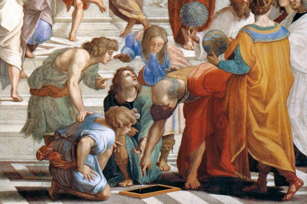 The School of Athens (detail) featuring Euclid by Raphael
