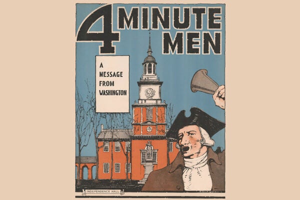 A 4 Minute men poster, 1917