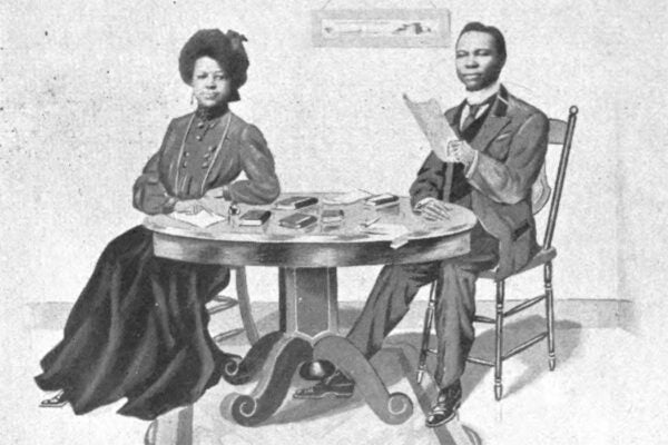 A photograph of Mr. and Mrs. Robert Gilbert Wells included in the front matter of Anthropology applied to the American white man and Negro