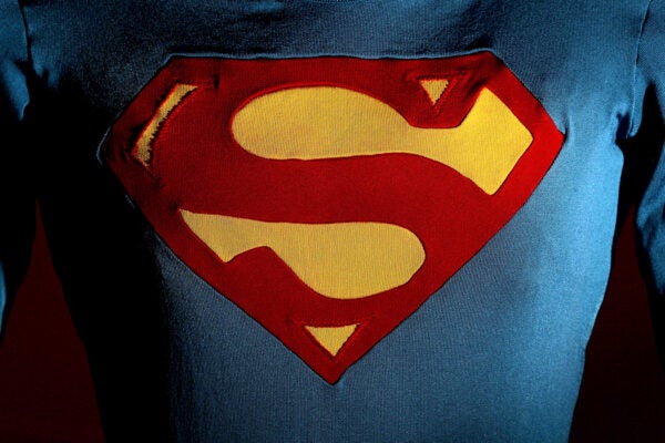 The Superman costume as worn by Christopher Reeve in Superman III