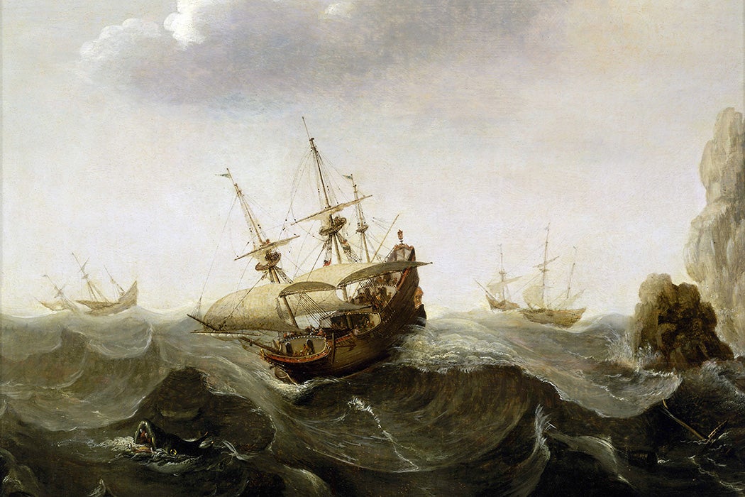 A Ship in a Rough Sea by Cornelisz Verbeecq, 1620s
