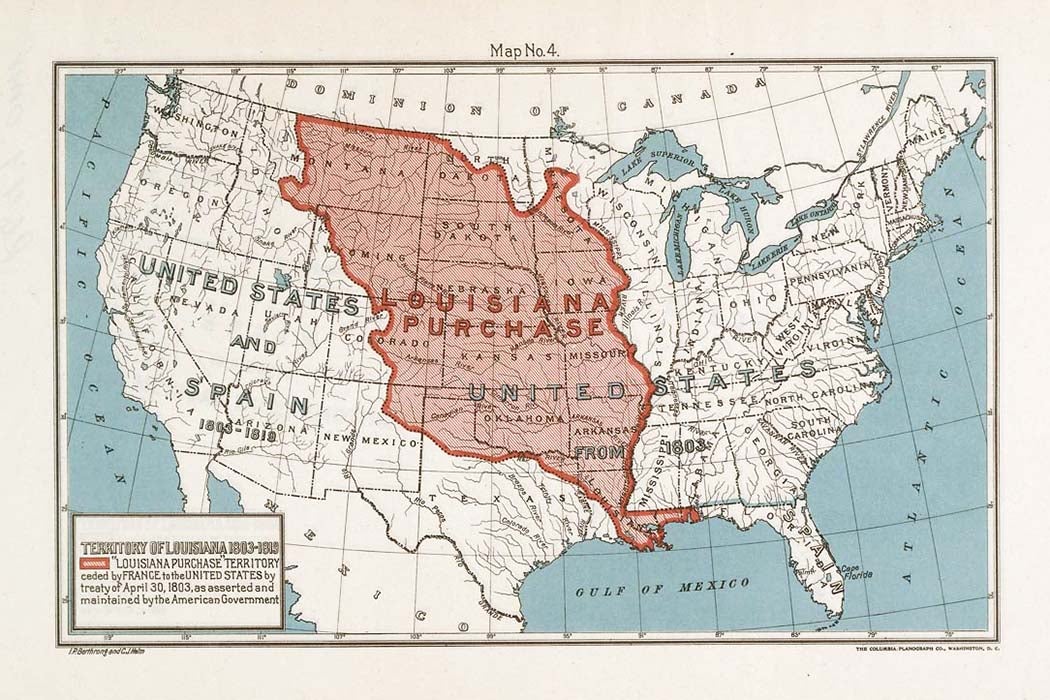Map of the Louisiana Purchase Territory, 1903