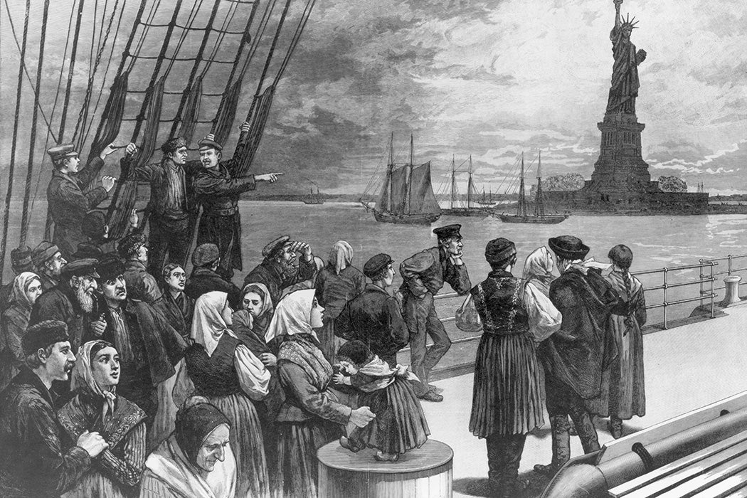 Immigrants View The Statue Of Liberty, 1887