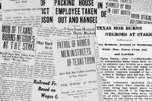 News coverage of lynchings in Texas