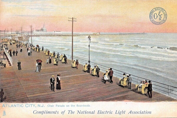 A 1906 Postcard from the National Electric Light Association's convention held at the boardwalk in Atlantic City New Jersey