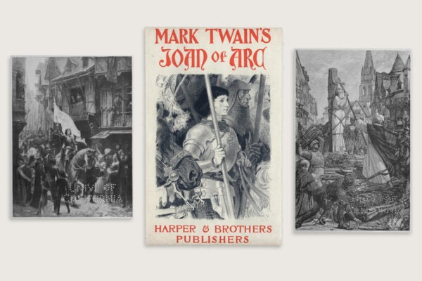 Poster and art for Mark Twain's Joan of Arc