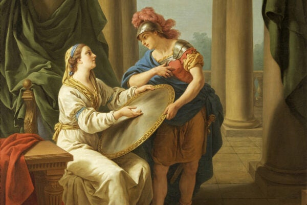 The spartan mother by Louis-Jean-François Lagrenée, 1770