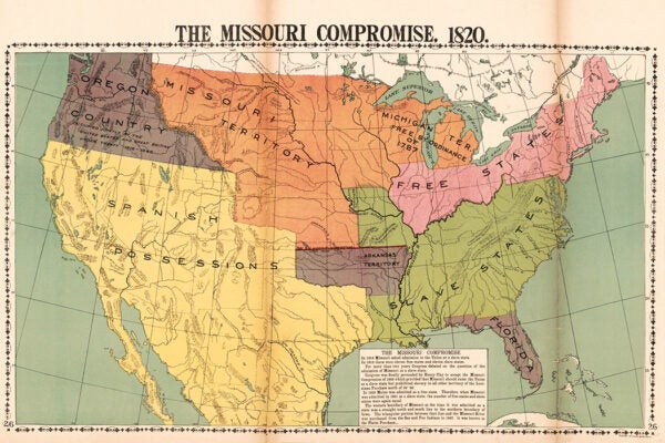 密苏里妥协地图，1820年