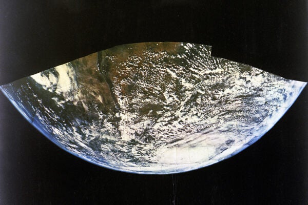 The first color photograph of Earth from space, 1954
