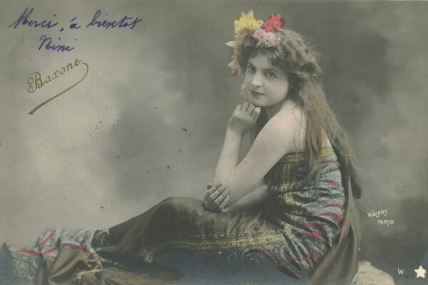 A photo postcard of a French woman by Lucien Waléry