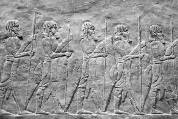 Relief from a wall of the northern palace of Nineveh, Iraq. 645-635 BC