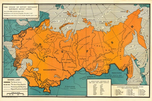 1936 map of The Union of Soviet Socialist Republics